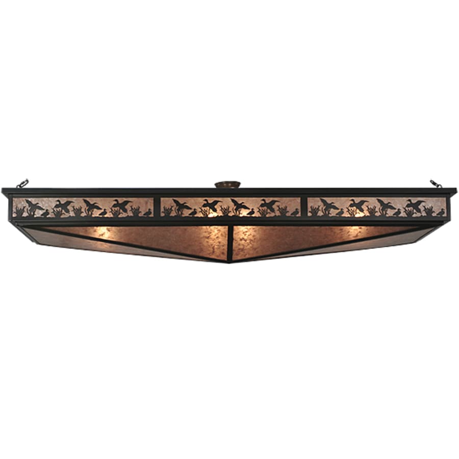 Meyda Tiffany Ducks in Flight 8 Light 80" Wide Semi-Flush Linear Ceiling Fixture