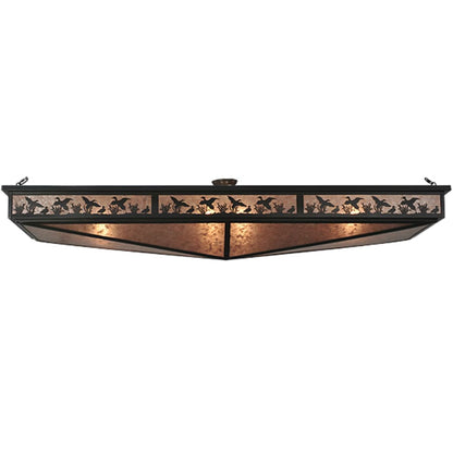 Meyda Tiffany Ducks in Flight 8 Light 80" Wide Semi-Flush Linear Ceiling Fixture
