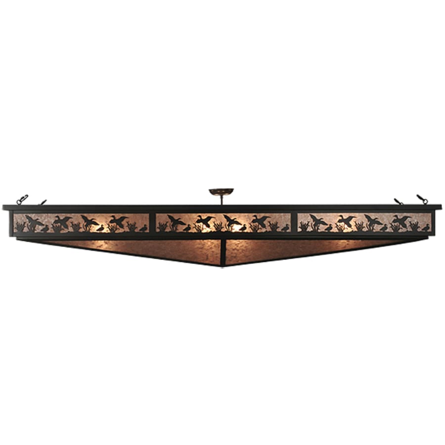 Meyda Tiffany Ducks in Flight 8 Light 80" Wide Semi-Flush Linear Ceiling Fixture