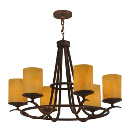 Meyda Tiffany Octavia 6 Light 36" Wide Pillar Candle Style Chandelier