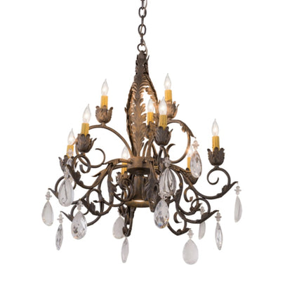 Meyda Tiffany New Country French 9 Light 26" Wide Crystal Candle Style Chandelier
