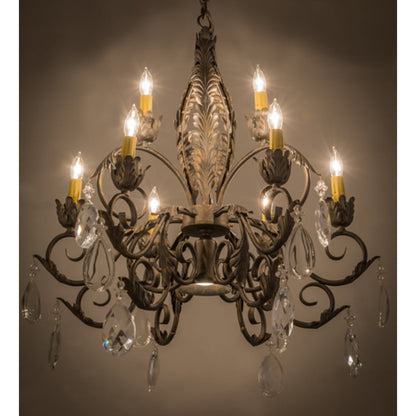 Meyda Tiffany New Country French 9 Light 26" Wide Crystal Candle Style Chandelier