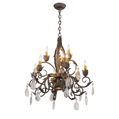 Meyda Tiffany New Country French 9 Light 26" Wide Crystal Candle Style Chandelier