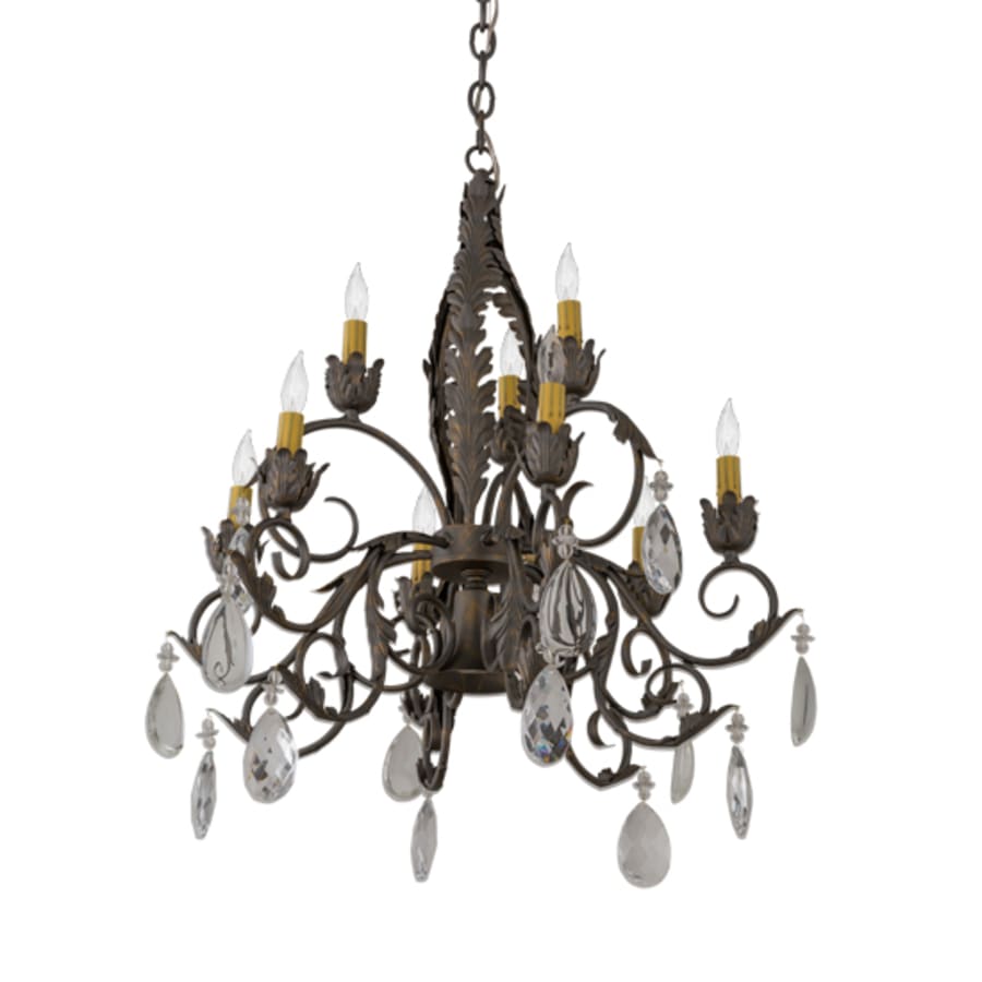 Meyda Tiffany New Country French 9 Light 26" Wide Crystal Candle Style Chandelier