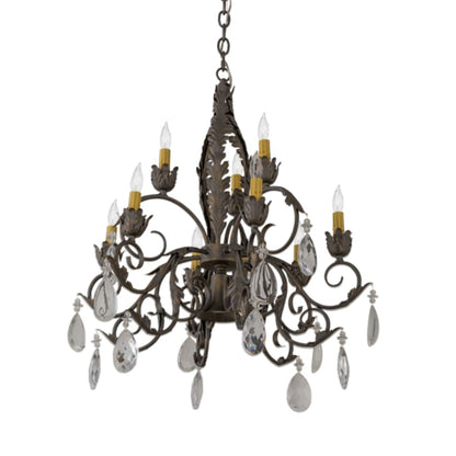 Meyda Tiffany New Country French 9 Light 26" Wide Crystal Candle Style Chandelier