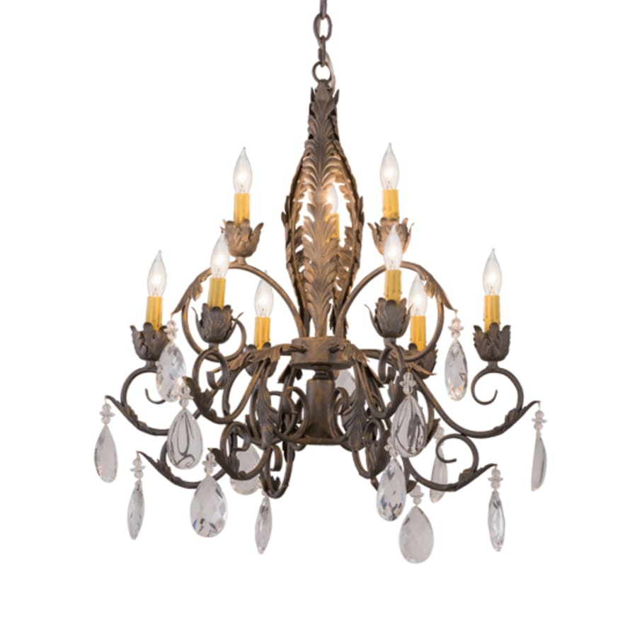 Meyda Tiffany New Country French 9 Light 26" Wide Crystal Candle Style Chandelier