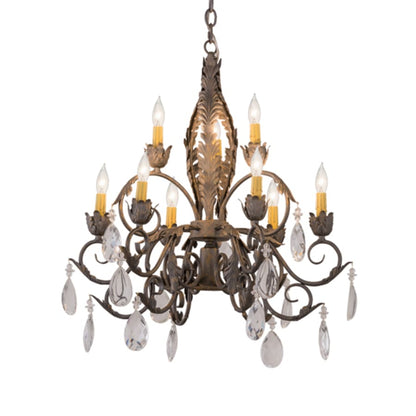 Meyda Tiffany New Country French 9 Light 26" Wide Crystal Candle Style Chandelier