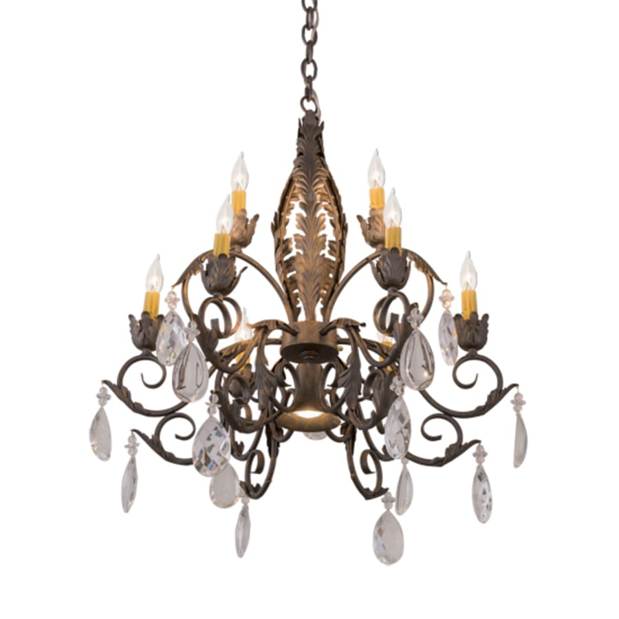 Meyda Tiffany New Country French 9 Light 26" Wide Crystal Candle Style Chandelier