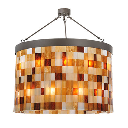 Meyda Tiffany Cilindro Calico 24 Light 45" Wide Semi-Flush Drum Ceiling Fixture