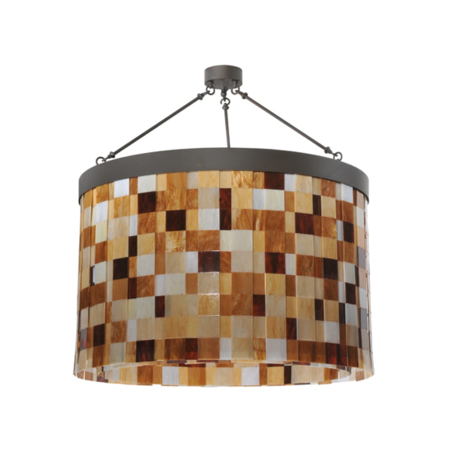 Meyda Tiffany Cilindro Calico 24 Light 45" Wide Semi-Flush Drum Ceiling Fixture