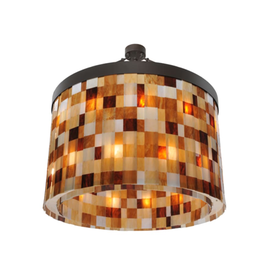 Meyda Tiffany Cilindro Calico 24 Light 45" Wide Semi-Flush Drum Ceiling Fixture