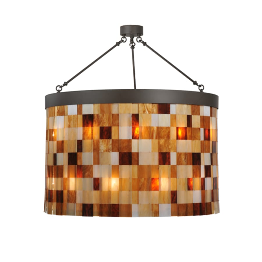Meyda Tiffany Cilindro Calico 24 Light 45" Wide Semi-Flush Drum Ceiling Fixture