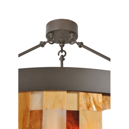 Meyda Tiffany Cilindro Calico 24 Light 45" Wide Semi-Flush Drum Ceiling Fixture