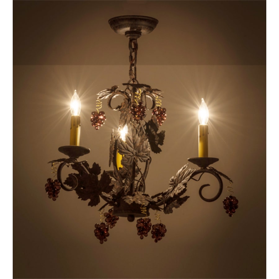 Meyda Tiffany Vineyard 3 Light 18" Wide Taper Candle Style Chandelier