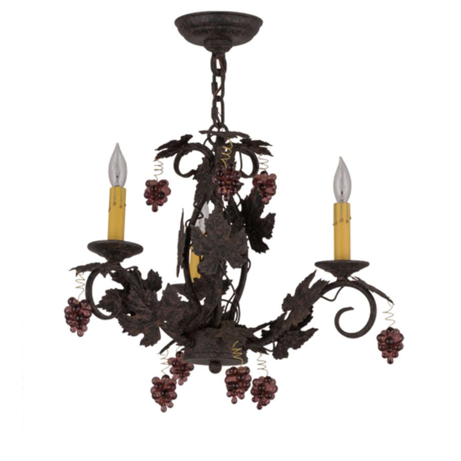 Meyda Tiffany Vineyard 3 Light 18" Wide Taper Candle Style Chandelier