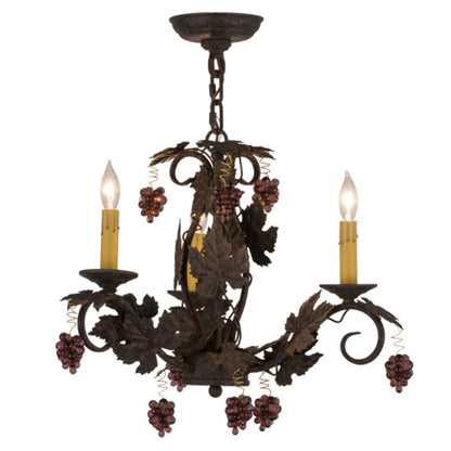 Meyda Tiffany Vineyard 3 Light 18" Wide Taper Candle Style Chandelier