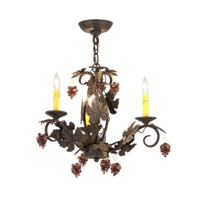 Meyda Tiffany Vineyard 3 Light 18" Wide Taper Candle Style Chandelier