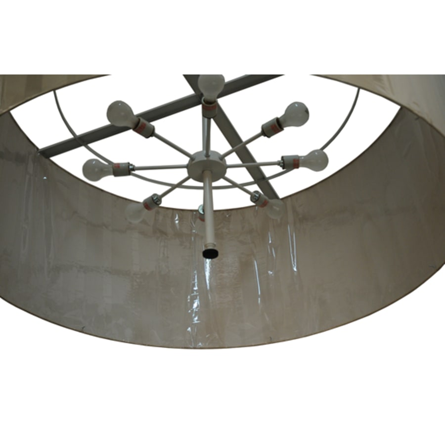 Meyda Tiffany Cilindro 8 Light 48" Wide Semi-Flush Drum Ceiling Fixture - Textured Black Finish