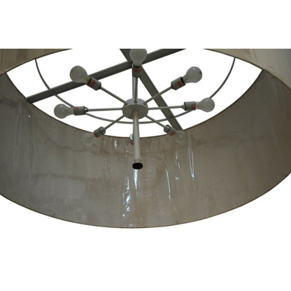 Meyda Tiffany Cilindro 8 Light 48" Wide Semi-Flush Drum Ceiling Fixture - Textured Black Finish