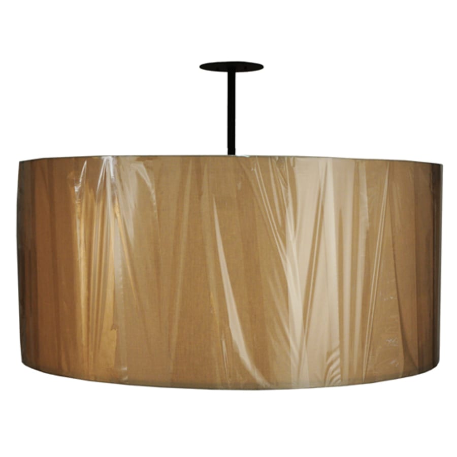 Meyda Tiffany Cilindro 8 Light 48" Wide Semi-Flush Drum Ceiling Fixture - Textured Black Finish