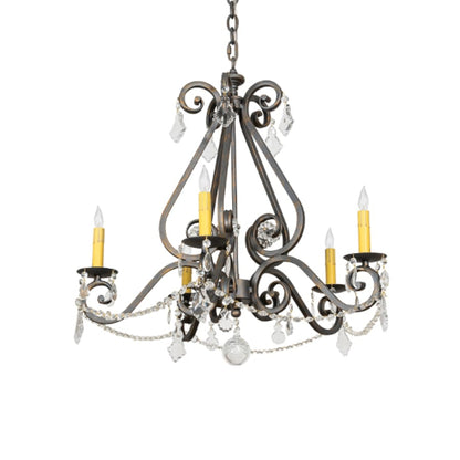 Meyda Tiffany Adrianna 5 Light 26" Wide Crystal Candle Style Chandelier