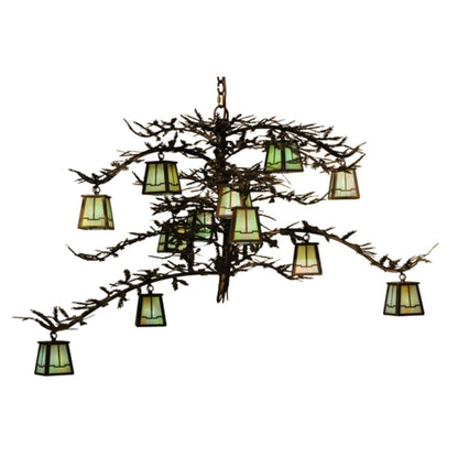 Meyda Tiffany Pine Branch Valley View 12 Light 50" Wide Chandelier