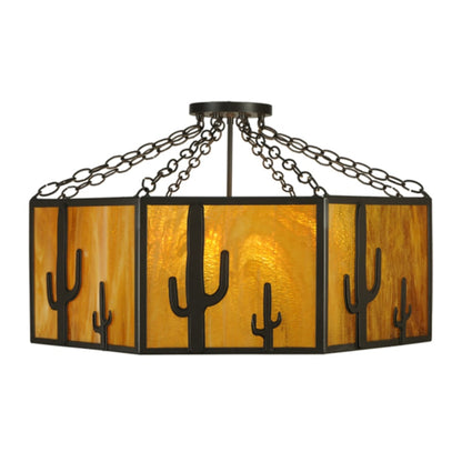 Meyda Tiffany Southwest 8 Light 28" Wide Semi-Flush Drum Ceiling Fixture