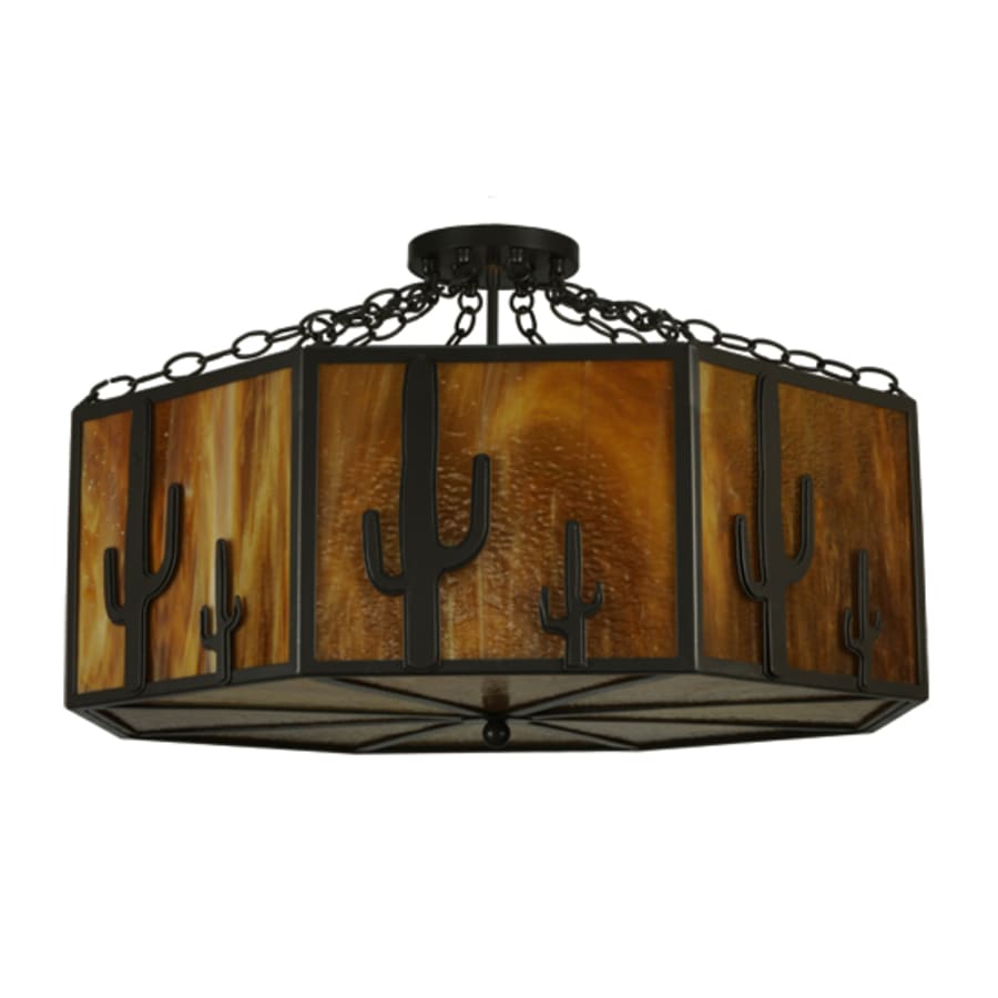 Meyda Tiffany Southwest 8 Light 28" Wide Semi-Flush Drum Ceiling Fixture