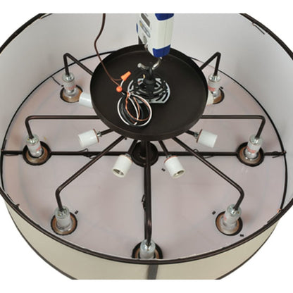 Meyda Tiffany Cilindro Valence 8 Light 30" Wide Flush Mount Drum Ceiling Fixture