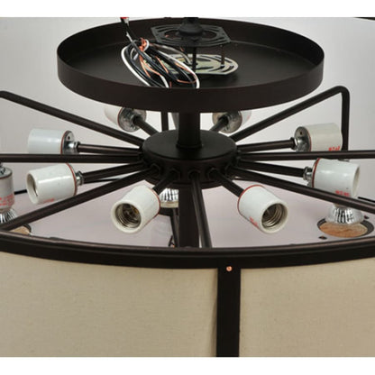 Meyda Tiffany Cilindro Valence 8 Light 30" Wide Flush Mount Drum Ceiling Fixture
