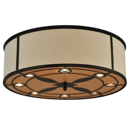 Meyda Tiffany Cilindro Valence 8 Light 30" Wide Flush Mount Drum Ceiling Fixture