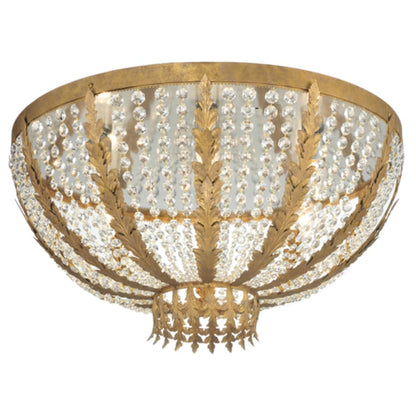 Meyda Tiffany Chrisanne 5 Light 33" Wide Flush Mount Bowl Ceiling Fixture - Chrome Finish