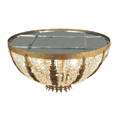 Meyda Tiffany Chrisanne 5 Light 33" Wide Flush Mount Bowl Ceiling Fixture - Chrome Finish