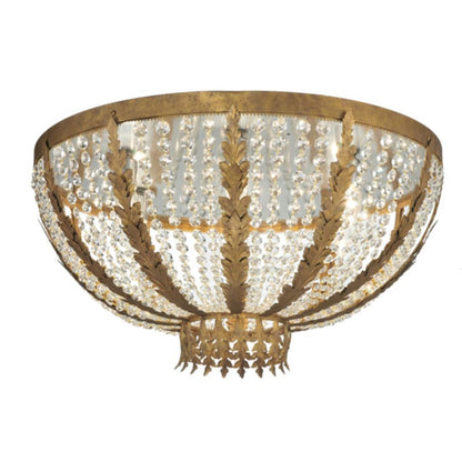 Meyda Tiffany Chrisanne 5 Light 33" Wide Flush Mount Bowl Ceiling Fixture - Chrome Finish