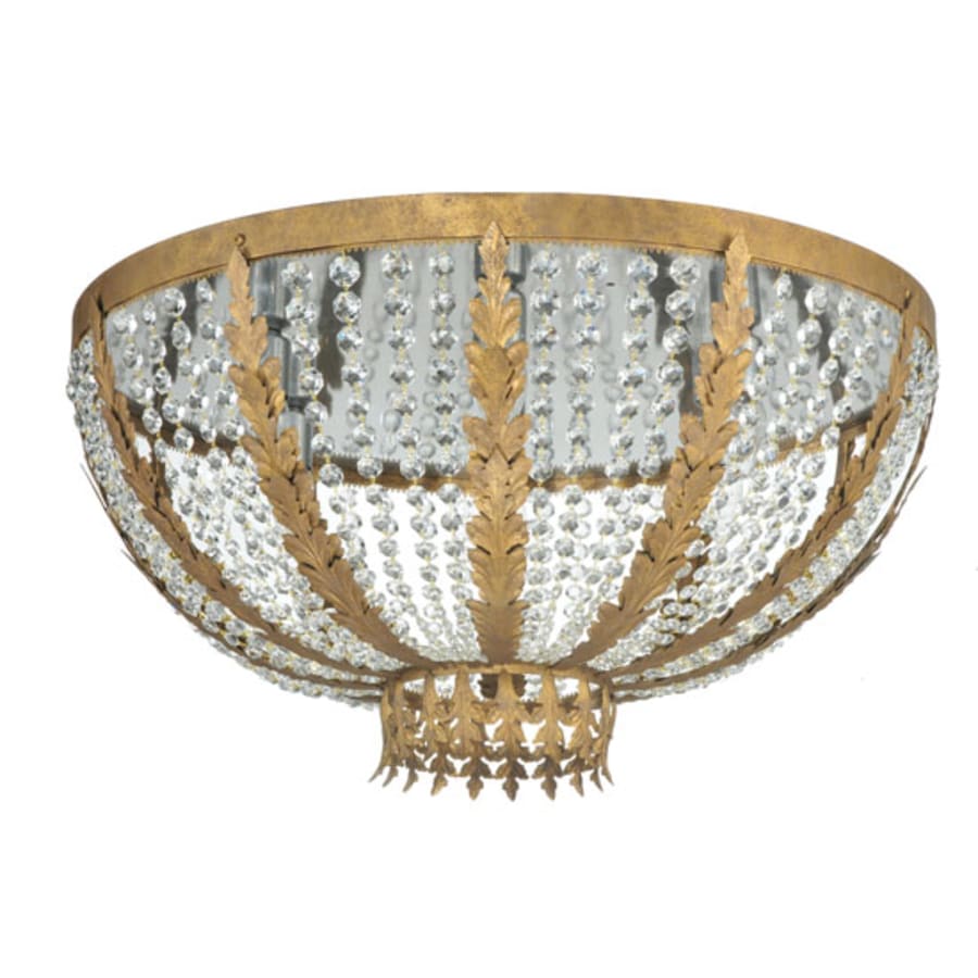 Meyda Tiffany Chrisanne 5 Light 33" Wide Flush Mount Bowl Ceiling Fixture - Chrome Finish