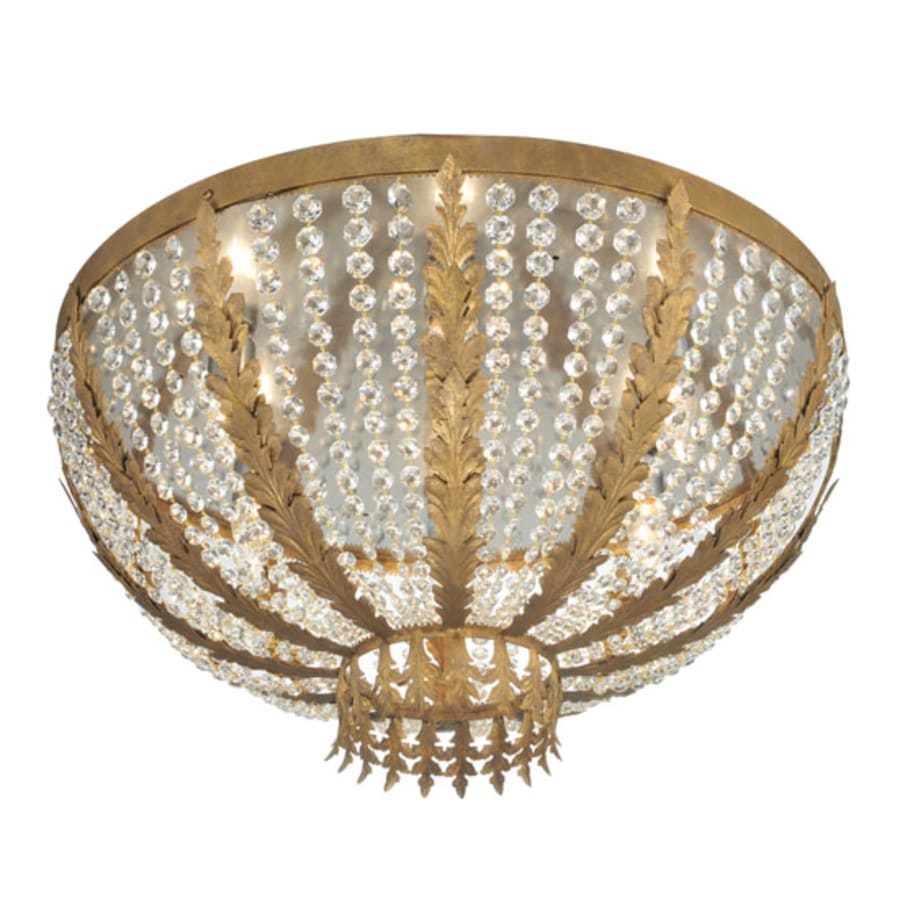Meyda Tiffany Chrisanne 5 Light 33" Wide Flush Mount Bowl Ceiling Fixture - Chrome Finish