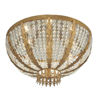 Meyda Tiffany Chrisanne 5 Light 33" Wide Flush Mount Bowl Ceiling Fixture - Chrome Finish