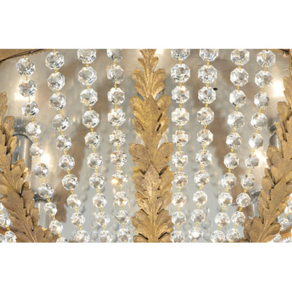Meyda Tiffany Chrisanne 5 Light 33" Wide Flush Mount Bowl Ceiling Fixture - Chrome Finish