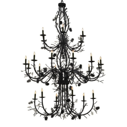 Meyda Tiffany Pinecone 24 Light 60" Wide Taper Candle Style Chandelier