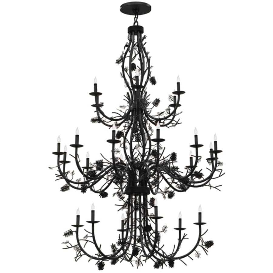 Meyda Tiffany Pinecone 24 Light 60" Wide Taper Candle Style Chandelier