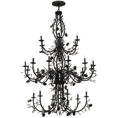 Meyda Tiffany Pinecone 24 Light 60" Wide Taper Candle Style Chandelier