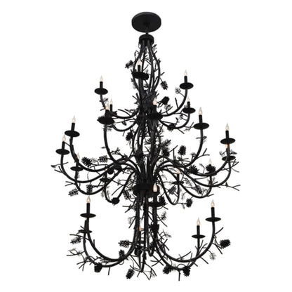 Meyda Tiffany Pinecone 24 Light 60" Wide Taper Candle Style Chandelier