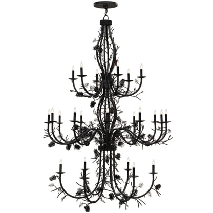 Meyda Tiffany Pinecone 24 Light 60" Wide Taper Candle Style Chandelier