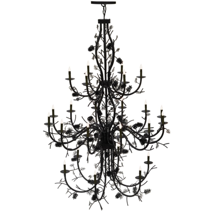 Meyda Tiffany Pinecone 24 Light 60" Wide Taper Candle Style Chandelier