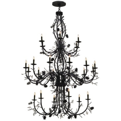 Meyda Tiffany Pinecone 24 Light 60" Wide Taper Candle Style Chandelier
