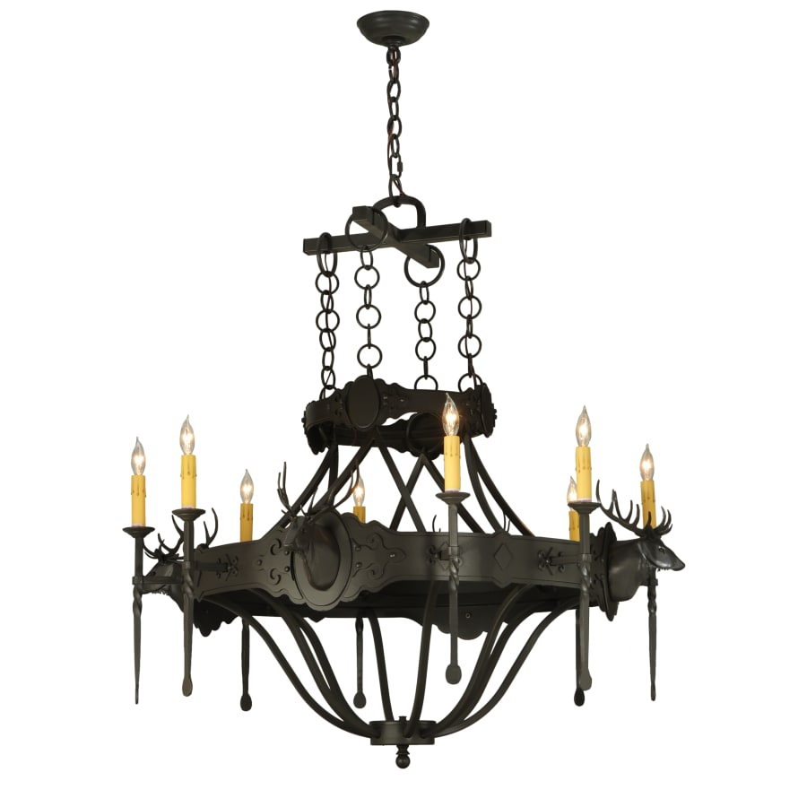 Meyda Tiffany 40" W Stag 8 Light Chandelier