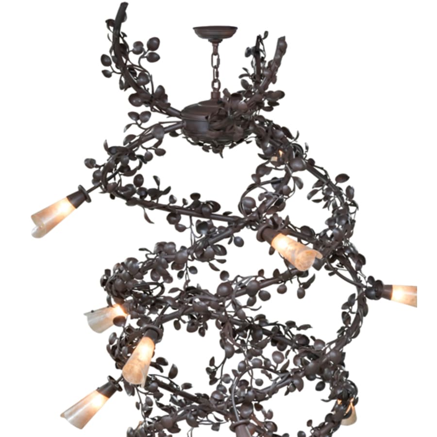 Meyda Tiffany Vinca Vine 30 Light 40" Wide Wrought Iron Waterfall Chandelier