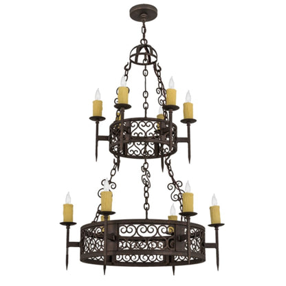Meyda Tiffany Toscano 12 Light 36" Wide Taper Candle Style Chandelier