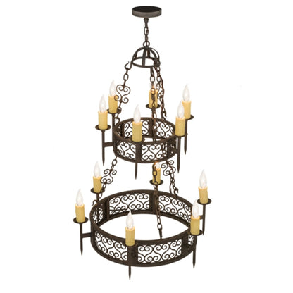 Meyda Tiffany Toscano 12 Light 36" Wide Taper Candle Style Chandelier