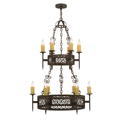 Meyda Tiffany Toscano 12 Light 36" Wide Taper Candle Style Chandelier